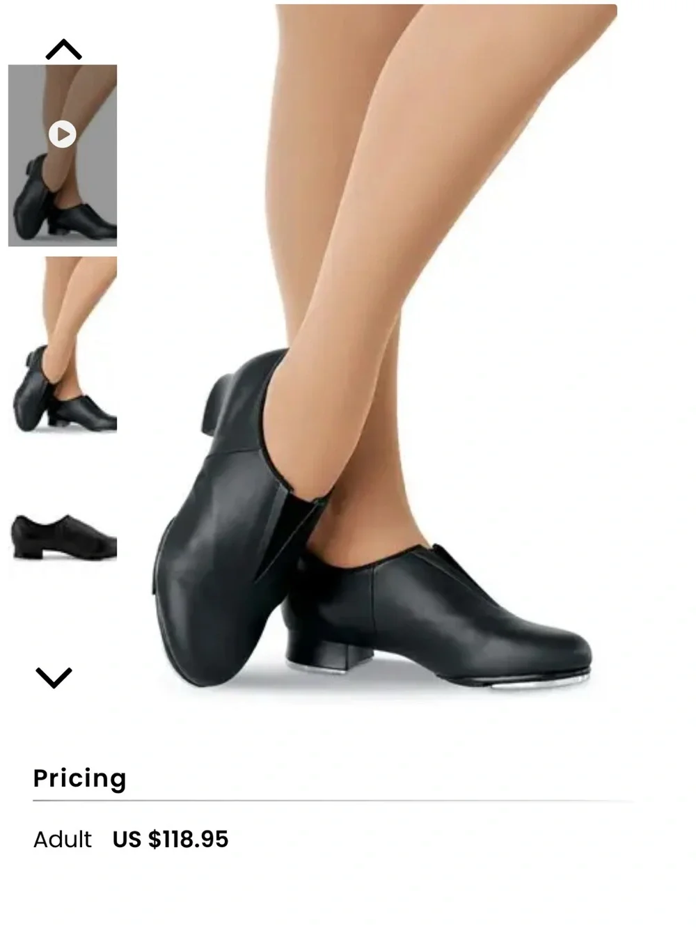 Bloch Tap Flex Slip-On Black Leather Tap Dance Shoes womens 10 M